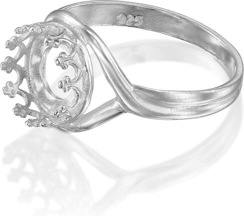 925 Sterling Silver Size 5-9 Ring Blank with 8mm Round Bezel in Kuwait