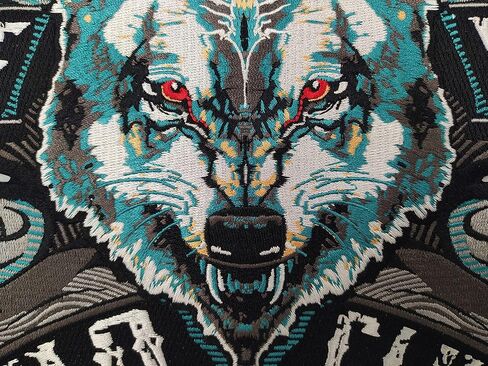 nuttui Lone Wolf No Club Large Embroidered Motorcycle Jacket & Biker Vest Back Patch in Kuwait