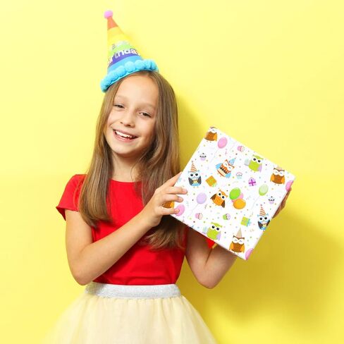 ورق تغليف هدايا عيد الميلاد للأطفال الأولاد والبنات من نيبوغ، ورق تغليف هدايا بتصميم البوم الملون، حيوانات لطيفة، 6 أوراق مطوية مسطحة 50.8 × 71.12 سم لكل ورقة لحفلات عيد ميلاد الطفل ودش روضة الأطفال in Kuwait