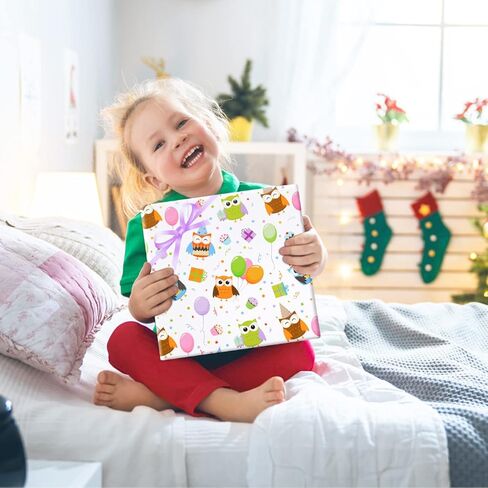 ورق تغليف هدايا عيد الميلاد للأطفال الأولاد والبنات من نيبوغ، ورق تغليف هدايا بتصميم البوم الملون، حيوانات لطيفة، 6 أوراق مطوية مسطحة 50.8 × 71.12 سم لكل ورقة لحفلات عيد ميلاد الطفل ودش روضة الأطفال in Kuwait