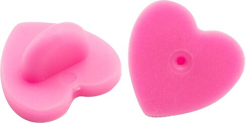 Heart Shape PVC Rubber Pin Backs(100PCS) Five Assorted Colors -Compatible with Disney & Novelty Collector pins - Keep your favorite collectible pins safely secured - Keepers,Tie Tack,Lapel Pin Backing in Saudi Arabia