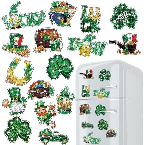 clothmile 16 Pieces Summer Sunflower Bee Diamond Art Magnets Spring Refrigerator Painting Magnets Stickers Gnome Sunflower Bee Shape Holiday Diamond Art Summer DIY Craft Kits for Kids Adults in Saudi Arabia