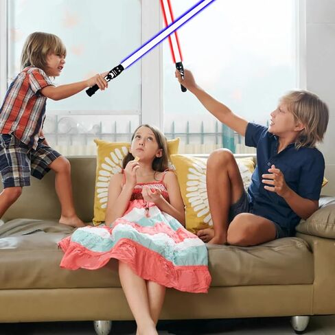 لعبة YUN.arbor Lightsabers، 7 ألوان، 2 في 1 سيوف مبارزة RGB بشفرة مزدوجة مع وضع كتم صوت FX لمحبي الأفلام التنكرية وهدية عيد الميلاد in Kuwait