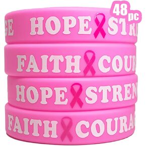 AISENO Breast Cancer Awareness Pink Ribbon Camouflage Bracelets Rubber Wristbands Unisex in Saudi Arabia