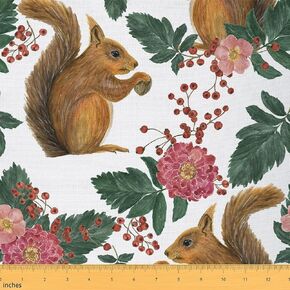 Watercolor Blueberry Fabric by The Yard Outdoor Fruits Botanical Leaves Decor Fabric for Kids Teens Adults Wild Plants Rustic Style Fabric for DIY Upholstery and Home Accents 2 Yards,72" L x 59" W