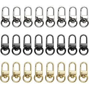 24 Pieces Metal Lobster Claw Clasps Swivel Lanyards Trigger Snap Hooks Strap for Keychain Key Rings Connector DIY Bags Jewelry Findings, 3 Colors in Kuwait