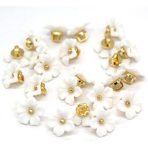 13mm Black Flower Sewing Plastic Buttons, Pearl Buttons for Clothing, Shirts, Skirts, Wedding Dresses, Blouse, Jewelry Decorations, Handmade DIY Crafts (50pcs 13mm(1/2"))