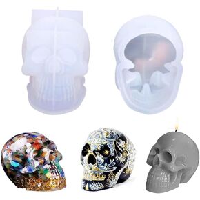 Playing Mold Crafts Molds for Epoxy Resin, Halloween 3D Skull Silicone Epoxy Molds for DIY Candle Soap Plaster Home Office Desktop Decoration Crafts Kit in Kuwait
