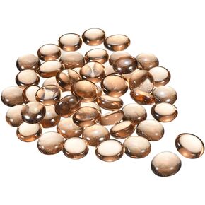 MECCANIXITY كرات زجاجية مسطحة مزخرفة 17-19 مم مزهرية صخرية خرز حشو رمادي لديكور طاولة خزان الأسماك، 50 قطعة
