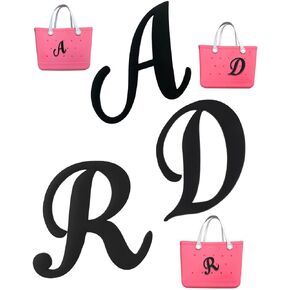 3 قطع من تعليقات حروف لحقائب بوج بحجم كبير 2.75 انش من جيلي، ملحقات حشوات شنطة توت للشاطئ، دلاية حروف ابجدية لتزيين شنطة اليد بنفسك، مطاط، بدون احجار كريمة in Kuwait