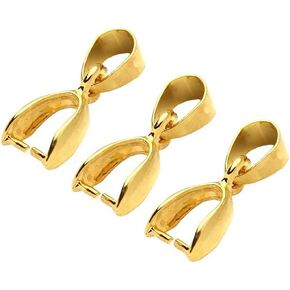 50 Pcs Copper Pinch Clip Clasp Bails Dangle Metal DIY Jewelry Findings Pendant Bail Bead Pendant Connector Necklace Clasps (White K, 6 x 17mm) in Kuwait