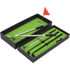 Golf Pen Set, Mini Gift Office Desktop Game Golf Balls Toy Desktop Golf Gift Set Includes Putting Green,Flag,3 Pieces Golf Club Pens Holder Set for Souvenirs Christmas Decorations Presents in Saudi Arabia