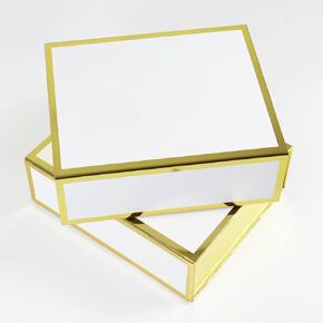 All Ewired Up One (1) Large Gift Box 11.8×10×3.9 Inches – White and Gold Foil Collapsible Magnetic Closure Box for Gifts, Groomsman Box, Bridesmaid Proposal Boxes, Wedding, Birthday, Christmas (1) in Kuwait