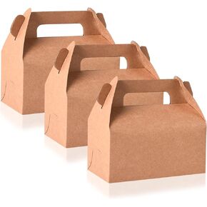 Lainrrew 30 Pcs Gable Candy Treat Boxes, Small Goodie Boxes Christmas Party Favor Boxes Kraft Paper Gift Box for Christmas Party Decorations Birthday Party Favors (Black)