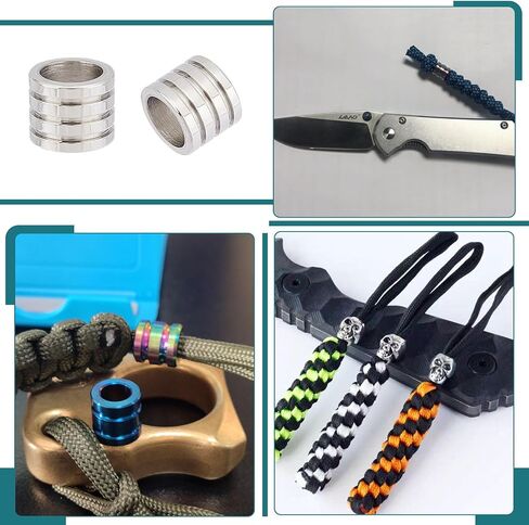 UNICRAFTALE 24pcs 3 Colors Paracord Bead Column Spacer Beads Beads 4mm Inner Stainless Steel Grooved Tube Beads Lanyard Beads for Knives Pendant Flashlight Bracelet in Saudi Arabia