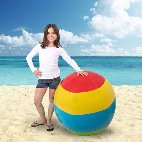 ArtCreativity Jumbo Beach Ball, 1pc, Large 30 Inch Beach Ball for Kids and Adults, Swimming Pool Toy for Active Play, Classic Pool Party Décor, Outdoor Toy for Kids in Vibrant Colors in Saudi Arabia