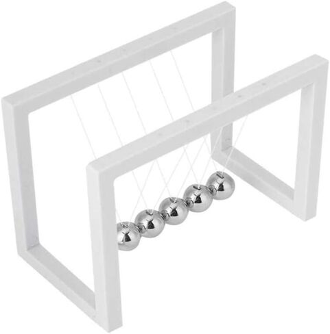 كرات توازن مهد نيوتن من AIXICWXI، كرات أكريليك، كرة توازن نيوتن، ألعاب مكتب تعلم الفيزياء العلمية للمكتب والديكور المنزلي (أبيض) in Kuwait