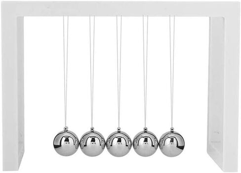 كرات توازن مهد نيوتن من AIXICWXI، كرات أكريليك، كرة توازن نيوتن، ألعاب مكتب تعلم الفيزياء العلمية للمكتب والديكور المنزلي (أبيض) in Kuwait