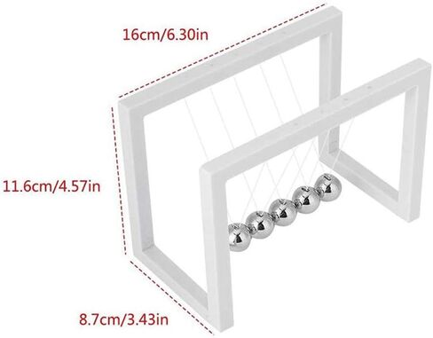 كرات توازن مهد نيوتن من AIXICWXI، كرات أكريليك، كرة توازن نيوتن، ألعاب مكتب تعلم الفيزياء العلمية للمكتب والديكور المنزلي (أبيض) in Kuwait