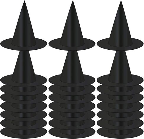 ELCOHO 24 Pieces Halloween Witch Hat Cap Costume Accessory for Witch Decoration or Halloween Christmas Party Black in Saudi Arabia