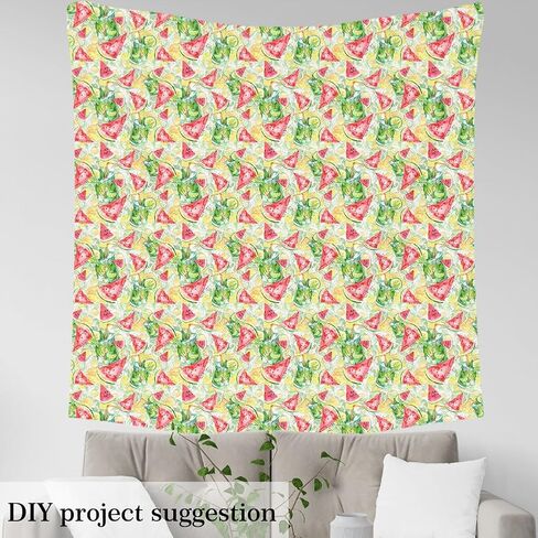 Watercolor Blueberry Fabric by The Yard Outdoor Fruits Botanical Leaves Decor Fabric for Kids Teens Adults Wild Plants Rustic Style Fabric for DIY Upholstery and Home Accents 2 Yards,72" L x 59" W in Saudi Arabia