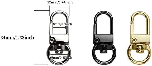 24 Pieces Metal Lobster Claw Clasps Swivel Lanyards Trigger Snap Hooks Strap for Keychain Key Rings Connector DIY Bags Jewelry Findings, 3 Colors in Kuwait