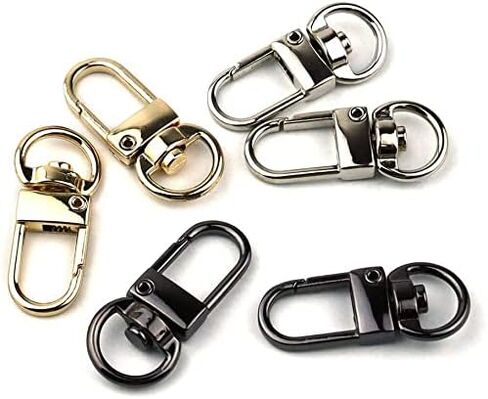 24 Pieces Metal Lobster Claw Clasps Swivel Lanyards Trigger Snap Hooks Strap for Keychain Key Rings Connector DIY Bags Jewelry Findings, 3 Colors in Kuwait