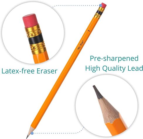 Mr. Pen- Pencils with Sharpener and Eraser, 12 Pencil, 1 Metal Pencil Sharpener, 1 Eraser, Pencils and Sharpener, Pencil and Sharpener Set, School Supplies, Pencil with Sharpener, Erasers for Kids in Saudi Arabia