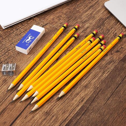 Mr. Pen- Pencils with Sharpener and Eraser, 12 Pencil, 1 Metal Pencil Sharpener, 1 Eraser, Pencils and Sharpener, Pencil and Sharpener Set, School Supplies, Pencil with Sharpener, Erasers for Kids in Saudi Arabia