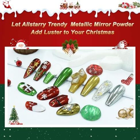 Allstarry الكروم مسحوق الأظافر مرآة معدنية تأثير الصباغ الكروم قزحي الألوان أورورا مسمار بريق حورية البحر اللؤلؤ بريق مجموعة الغبار لطلاء هلام مسمار الفن الديكور، الراتنج الحرفية- البنفسجي الأخضر الزمرد in Kuwait