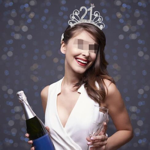 مجموعة تزيين عيد الميلاد 21 من Maigendoo باللون الذهبي الوردي لعيد الميلاد من الساتان وشاح تاج من حجر الراين مجموعة تاج هدايا عيد الميلاد لوشاح عيد الميلاد الحادي والعشرين السعيد ومستلزمات حفلات التاج للنساء والفتيات in Kuwait