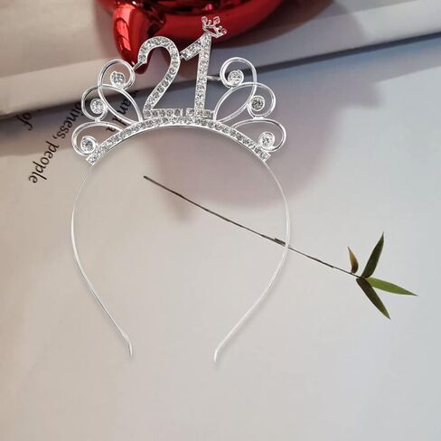 مجموعة تزيين عيد الميلاد 21 من Maigendoo باللون الذهبي الوردي لعيد الميلاد من الساتان وشاح تاج من حجر الراين مجموعة تاج هدايا عيد الميلاد لوشاح عيد الميلاد الحادي والعشرين السعيد ومستلزمات حفلات التاج للنساء والفتيات in Kuwait