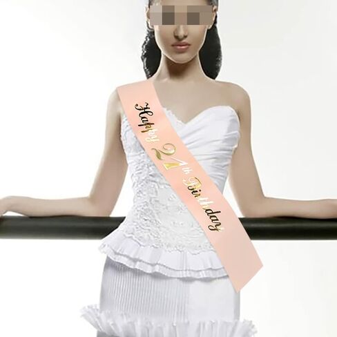 مجموعة تزيين عيد الميلاد 21 من Maigendoo باللون الذهبي الوردي لعيد الميلاد من الساتان وشاح تاج من حجر الراين مجموعة تاج هدايا عيد الميلاد لوشاح عيد الميلاد الحادي والعشرين السعيد ومستلزمات حفلات التاج للنساء والفتيات in Kuwait