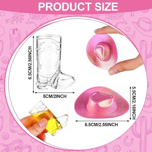 كرافتشو 40 قطعة من قبعة راعية البقر النيون الصغيرة وأحذية رعاة البقر نظارات للحفلات، قبعة شرب ديسكو لامعة ثلاثية الأبعاد، قبعة كاوبوي غربية صغيرة، حذاء كاوبوي بلاستيكي شفاف لمستلزمات حفلات اعياد in Kuwait