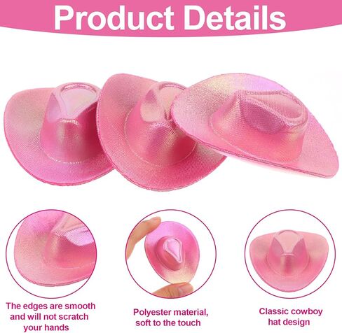 كرافتشو 40 قطعة من قبعة راعية البقر النيون الصغيرة وأحذية رعاة البقر نظارات للحفلات، قبعة شرب ديسكو لامعة ثلاثية الأبعاد، قبعة كاوبوي غربية صغيرة، حذاء كاوبوي بلاستيكي شفاف لمستلزمات حفلات اعياد in Kuwait