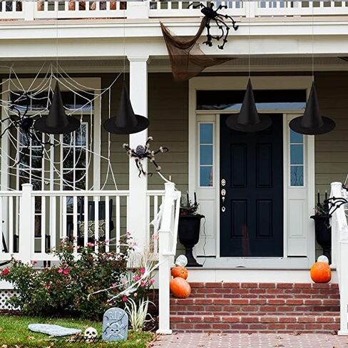 8 قطع قبعة الساحرة، قبعات الساحرة، قبعات الساحرة المعلقة، قبعات الساحرة السوداء المعلقة، قبعات الساحرة العائمة، زخارف قبعات الساحرة، قبعات الساحرات ديكور الهالوين لزينة حفلات عيد الهالوين، أسود in Kuwait