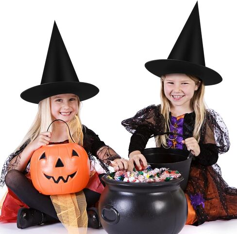 TiurDin قبعة الساحرة السوداء للهالوين، قبعات ساحرة عائمة، قبعة ساحرة معلقة لديكورات حفلات الهالوين in Kuwait