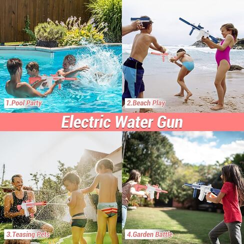 Electric Water Guns Reach up to 38FT Automatic Squirt Guns 500CC+80CC Large Capacity Water Toy Guns for Kids,Boy,Girls,Adults,Outdoor Pools,Outdoor(New Pink) Parties,Beaches(Pink). in Kuwait