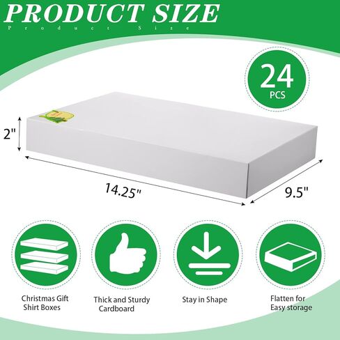24 Pieces Kraft Gift Boxes with Lids Large Clothes Boxes Christmas Large Gift Box with 24 Count Foil Christmas Tag Stickers for Christmas Holiday Birthday Present Wrapping Clothes in Kuwait