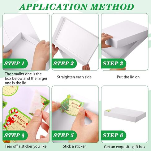 24 Pieces Kraft Gift Boxes with Lids Large Clothes Boxes Christmas Large Gift Box with 24 Count Foil Christmas Tag Stickers for Christmas Holiday Birthday Present Wrapping Clothes in Kuwait