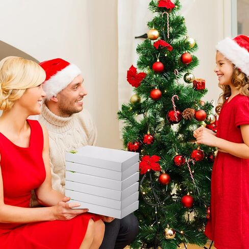 24 Pieces Kraft Gift Boxes with Lids Large Clothes Boxes Christmas Large Gift Box with 24 Count Foil Christmas Tag Stickers for Christmas Holiday Birthday Present Wrapping Clothes in Kuwait