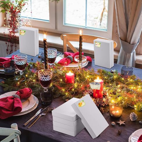 24 Pieces Kraft Gift Boxes with Lids Large Clothes Boxes Christmas Large Gift Box with 24 Count Foil Christmas Tag Stickers for Christmas Holiday Birthday Present Wrapping Clothes in Kuwait