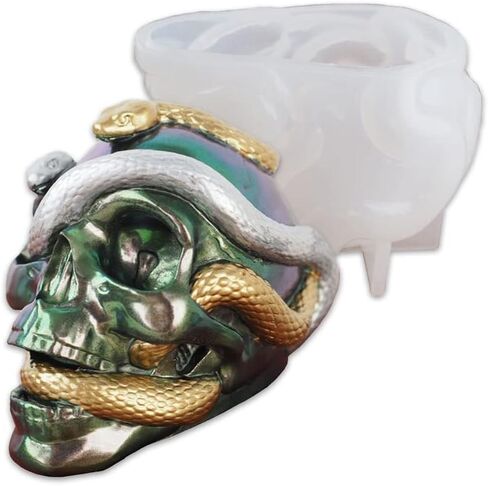 Playing Mold Crafts Molds for Epoxy Resin, Halloween 3D Skull Silicone Epoxy Molds for DIY Candle Soap Plaster Home Office Desktop Decoration Crafts Kit in Kuwait