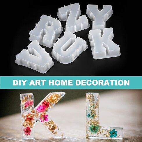 HARFINGTON 26pcs Large Letter Resin Mold 7" A-Z Capital English Alphabet Silicone Mould for Word Sign Art, DIY Crafts, Party Decoration in Saudi Arabia