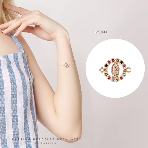 30 قطعة 5 أنماط من سبائك المينا حجر الراين سيدة وصلات ساحرة حلقات مزدوجة يسوع ماري الدينية بنديكت ميدالية سحر اتصال الصليب قلادة DIY صنع المجوهرات سوار قلادة أقراط in Kuwait