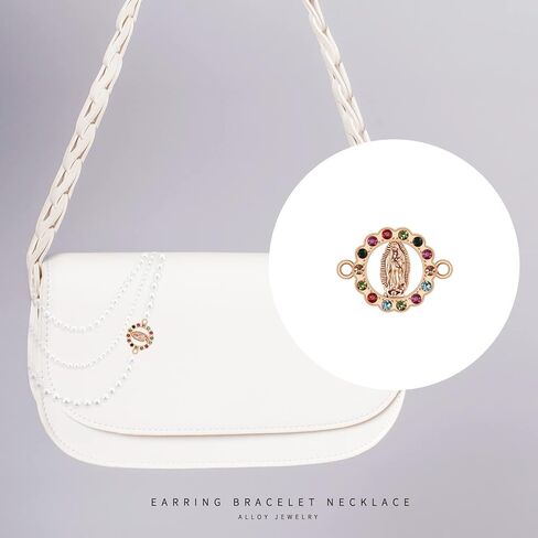 30 قطعة 5 أنماط من سبائك المينا حجر الراين سيدة وصلات ساحرة حلقات مزدوجة يسوع ماري الدينية بنديكت ميدالية سحر اتصال الصليب قلادة DIY صنع المجوهرات سوار قلادة أقراط in Kuwait