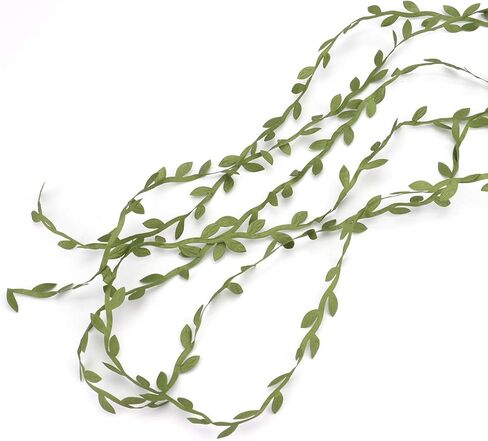 توسنيل 5 لفات اجمالي 109 ياردة من اوراق الشجر الخضراء الزيتونية، اكليل اوراق الكرمة الصناعية - رائع للحرف اليدوية وتغليف الهدايا وحفلات الزفاف وديكور المنزل in Kuwait