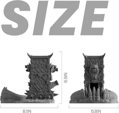 برج النرد مقاس 8 بوصة من JOYLORD - برج النرد Wolf Head DND مع ميزات صديقة للبيئة لأبراج النرد والتنينات - هدية مثالية لبكرات النرد in Kuwait