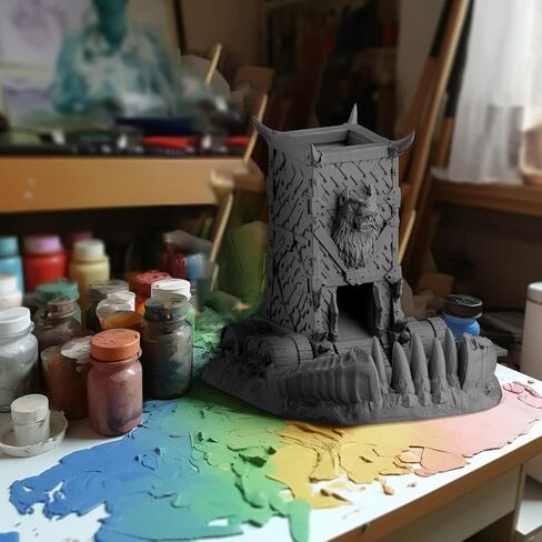 برج النرد مقاس 8 بوصة من JOYLORD - برج النرد Wolf Head DND مع ميزات صديقة للبيئة لأبراج النرد والتنينات - هدية مثالية لبكرات النرد in Kuwait