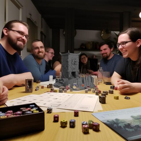 برج النرد مقاس 8 بوصة من JOYLORD - برج النرد Wolf Head DND مع ميزات صديقة للبيئة لأبراج النرد والتنينات - هدية مثالية لبكرات النرد in Kuwait